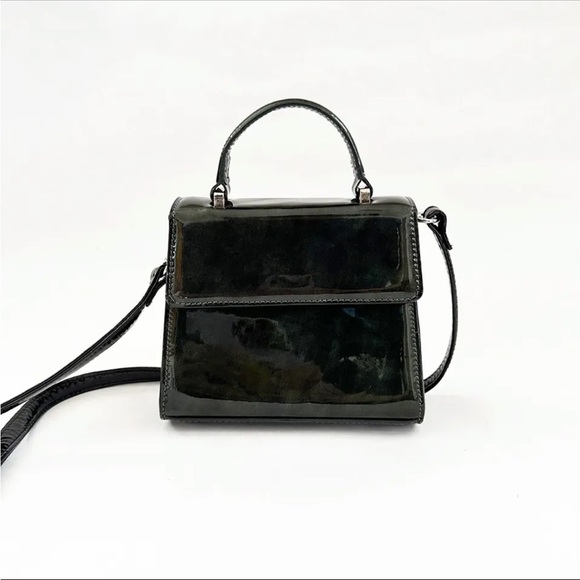 Maryam Nassir Zadeh Handbags - Maryam Nassir Zadeh Marlow dark emerald green patent leather crossbody purse bag